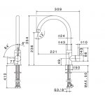 Newform Real Bateria zlewozmywakowa jednouchwytowa z obrotową wylewką chrom 63421.21.018