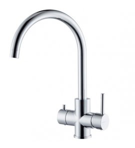 Newform Real Bateria zlewozmywakowa jednouchwytowa z obrotową wylewką chrom 63424.21.018