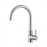 Newform Real Steel Bateria zlewozmywakowa jednouchwytowa z obrotową wylewką stal nierdzewna 63421X.50.050