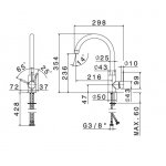 Newform Real Steel Bateria zlewozmywakowa jednouchwytowa z obrotową wylewką stal nierdzewna 63421X.50.050
