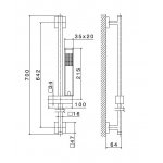 Newform X-Sense Drążek prysznicowy ścienny ze słuchawką i wężem PVC chrom 62556.21.018
