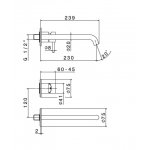 Newform X-Steel 316 Bateria umywalkowa ścienna jednouchwytowa z długą wylewką część zewnętrzna stal nierdzewna 69630EX.50.050