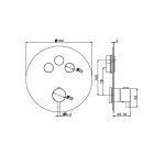 Newform X-Steel 316 Bateria prysznicowa termostatyczna podtynkowa z trzema wyjściami część zewnętrzna stal nierdzewna 70427EX.50.050