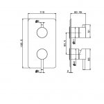 Newform X-Steel 316 Bateria prysznicowa jednouchwytowa podtynkowa z przełącznikiem na dwa wyjścia część zewnętrzna stal nierdzewna 69673EX.50.050