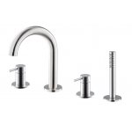 Newform X-Steel 316 Bateria wannowa 4-otworowa na brzeg wanny stal nierdzewna 69682XC.50.050