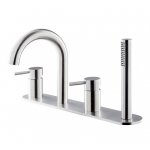 Newform X-Steel 316 Bateria wannowa 4-otworowa na brzeg wanny stal nierdzewna 69689XC.50.050