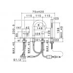 Newform X-Steel 316 Bateria wannowa 4-otworowa na brzeg wanny stal nierdzewna 69689XC.50.050