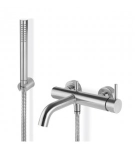 Newform X-Steel 316 Bateria wannowa ścienna z zestawem prysznicowym PVC stal nierdzewna 69640CX.50.050