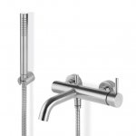 Newform X-Steel 316 Bateria wannowa ścienna z zestawem prysznicowym PVC stal nierdzewna 69640CX.50.050