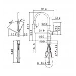 Newform X-Trend Bateria zlewozmywakowa jednouchwytowa z wysoką obrotową i wyciąganą wylewką chrom 2452.21.018