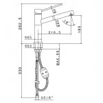 Newform X-Trend Inox Bateria zlewozmywakowa jednouchwytowa z obrotową i wyciąganą wylewką stal nierdzewna 2415X.50.050