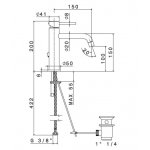 Newform XT Bateria umywalkowa jednouchwytowa z korkiem z długą wylewką chrom 4201.21.018