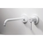   Newform XT Bateria umywalkowa ścienna jednouchwytowa z długą wylewką część zewnętrzna biały mat 4230E.01.014