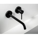  Newform XT Bateria umywalkowa ścienna jednouchwytowa z długą wylewką część zewnętrzna czarny mat 4230E.01.093