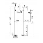 Newform XT Bateria wannowa podtynkowa podłogowa z zestawem prysznicowym część zewnętrzna chrom 4278E.21.018