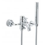 Newform XT Bateria wannowa ścienna z zestawem prysznicowym PVC chrom 4240C.21.018