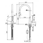 Newform Ycon Bateria zlewozmywakowa jednouchwytowa z obrotową i wyciąganą wylewką chrom 64215.21.018