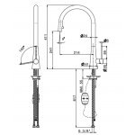 Newform Ycon Bateria zlewozmywakowa jednouchwytowa z obrotową i wyciąganą wylewką chrom 64213.21.018