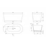 NIC Design Bay Wanna wolnostojąca 160x80 biały 014719.001