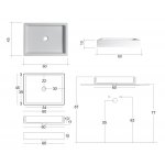 NIC Design Canale Umywalka nablatowa lub ściena 60x45 cm Biały 001129.001
