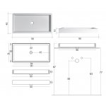 NIC Design Canale Umywalka nablatowa lub ściena 90x45 cm Biały 001128.001