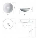 NIC Design Ciotole Umywalka nablatowa Ø45 cm Biały 001483.001