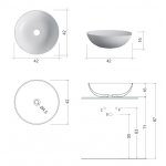 NIC Design Ciotole Umywalka nablatowa Ø42 cm Biały 001715.001