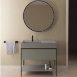 NIC Design Elen 90 Umywalka ceramiczna z blatem po prawej 90x50 cm Argilla 001728CF.052