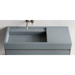 NIC Design Elen 90 Umywalka ceramiczna z blatem po prawej 90x50 cm Cemento 001728.047