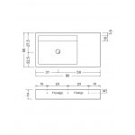 NIC Design Elen 90 Umywalka ceramiczna z blatem po prawej 90x50 cm Cemento 001728.047