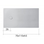 NIC Design Foglio Brodzik wpuszczany 70x110 cm Biały 002546.001