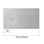 NIC Design Foglio Brodzik wpuszczany 70x120 cm Biały 002547.001