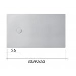 NIC Design Foglio Brodzik wpuszczany 80x90 cm Biały 002552.001