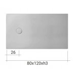 NIC Design Foglio Brodzik wpuszczany 80x120 cm Biały 002555.001