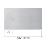 NIC Design Foglio Brodzik wpuszczany 80x150 cm Biały 002558.001