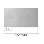 NIC Design Foglio Brodzik wpuszczany 90x120 cm Biały 002563.001