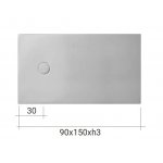 NIC Design Foglio Brodzik wpuszczany 90x150 cm Biały 002566.001