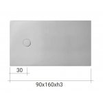 NIC Design Foglio Brodzik wpuszczany 90x160 cm Biały 002567.001