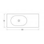 NIC Design Lama 120 Blat ceramiczny pod umywalkę 120x50 cm Sabbia 007817.051