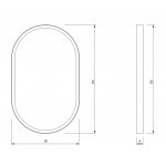 NIC Design Lustro ścienne owalne 80x50 cm z podświetleniem LED Nero matt 012781.064