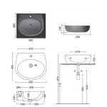 Nic Design Milk Lavabo Umywalka ścienna 55x48 cm 001284.001