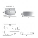 Nic Design Milk Lavabo Mini Umywalka ścienna 40x28 cm 001311.001