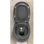   NIC Design Milk Miska WC wisząca Rimless z deską wolnoopadającą Basalto 003482.049+005528.049