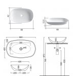 Nic Design Milk Umywalka nablatowa 66x42 cm 001305.001