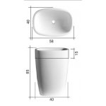 NIC Design Milk Umywalka wolnostojąca 58x40 cm Czarny połysk 001290.008