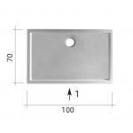 NIC Design Minimo Brodzik ceramiczny 70x100 cm Biały 002144.001