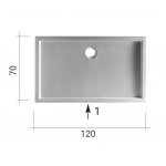 NIC Design Minimo Brodzik ceramiczny 70x120 cm Biały 002146.001