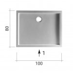 NIC Design Minimo Brodzik ceramiczny 80x100 cm Biały 002142.001