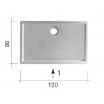 NIC Design Minimo Brodzik ceramiczny 80x120 cm Biały 002143.001