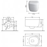   NIC Design Ovvio Miska WC wisząca Rimless z deską wolnoopadającą Antracite 003479.013+005437.013